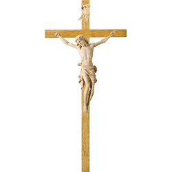 Cristo Pisa en cruz de roble